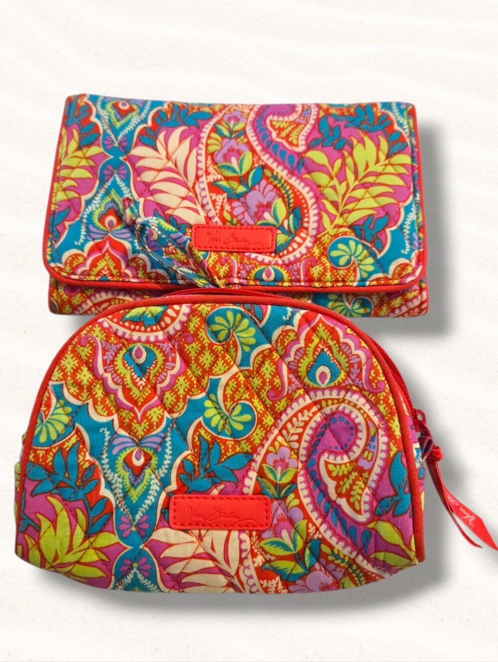 Vera Bradley Purse Paisley in Paradise Trifold Travel Jewelry Organizer + Mu Bag